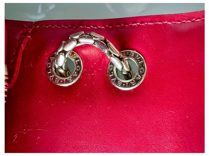 Borsa a mano Bulgari Serpenti in pelliccia rossa Rosso - vista 5