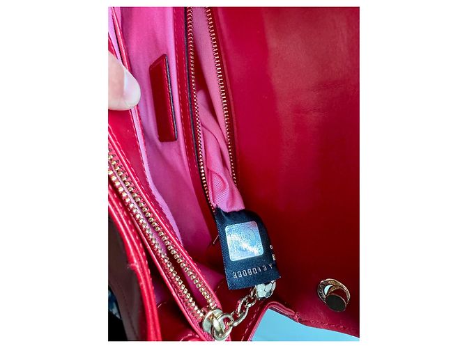 Borsa a mano Bulgari Serpenti in pelliccia rossa Rosso - vista 8