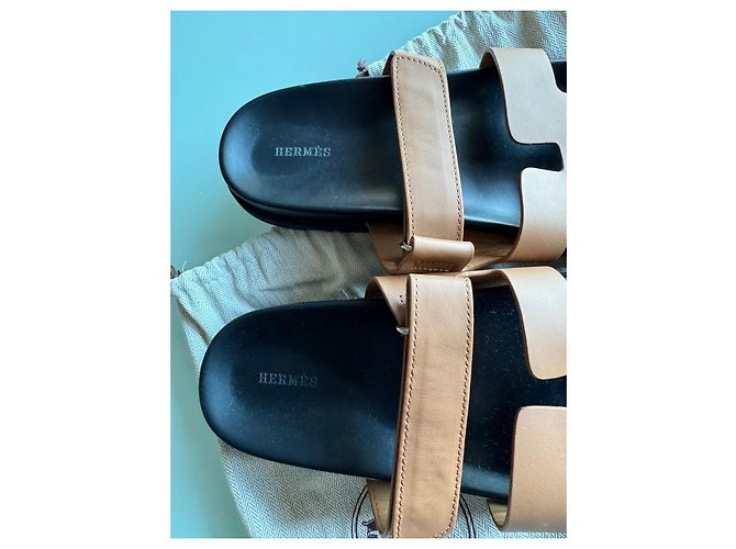 Sandali Hermès Cyprus Marrone Chiaro Pelliccia 43 - vista 3