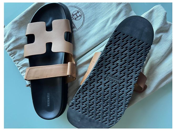 Sandali Hermès Cyprus Marrone Chiaro Pelliccia 43 - vista 5