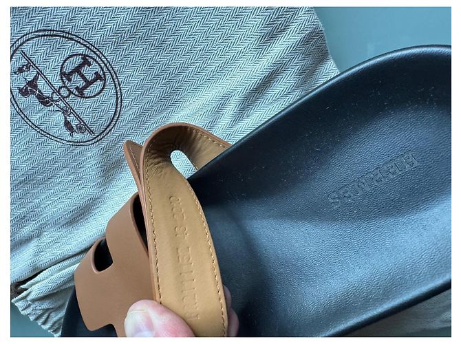 Sandali Hermès Cyprus Marrone Chiaro Pelliccia 43 - vista 6