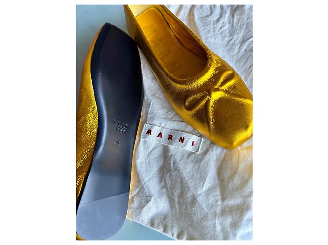 Marni Bailarinas Little Bow Dorado - vista 5
