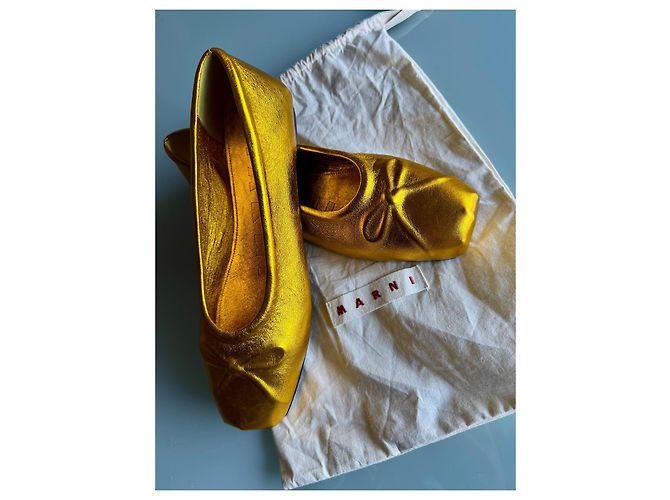 Marni Bailarinas Little Bow Dorado - vista 6
