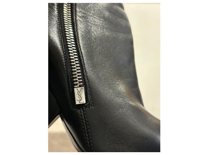 SAINT LAURENT Ankle boots T.EU 38 Leather Black - view 6