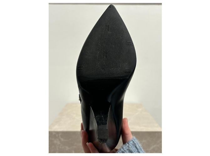 SAINT LAURENT Ankle boots T.EU 38 Leather Black - view 7