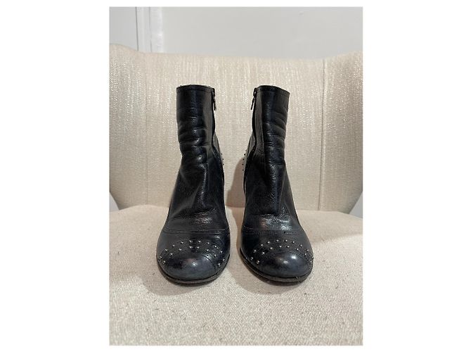 Botas de tobillo PRADA T.EU 38.5 Cuero Negro - vista 2