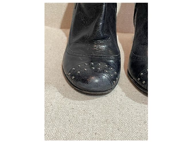 Botas de tobillo PRADA T.EU 38.5 Cuero Negro - vista 3
