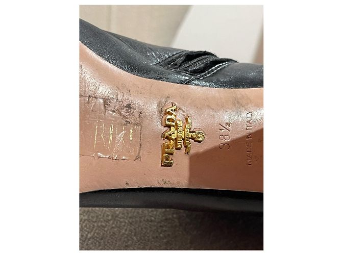 Botas de tobillo PRADA T.EU 38.5 Cuero Negro - vista 7