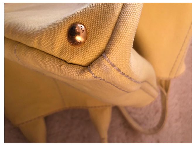 Borsa tote in denim Canapa gialla di Prada Giallo - vista 10