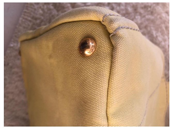 Borsa tote in denim Canapa gialla di Prada Giallo - vista 11