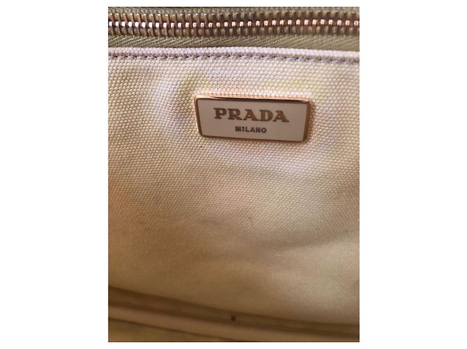 Borsa tote in denim Canapa gialla di Prada Giallo - vista 14