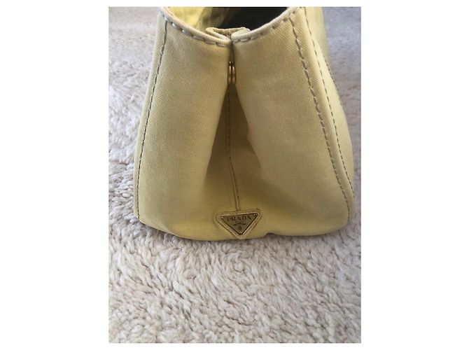 Borsa tote in denim Canapa gialla di Prada Giallo - vista 2