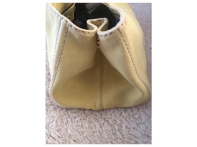 Borsa tote in denim Canapa gialla di Prada Giallo - vista 3