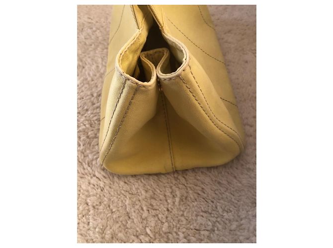 Borsa tote in denim Canapa gialla di Prada Giallo - vista 4