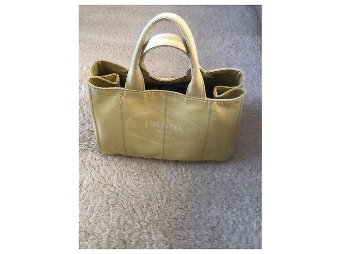 Borsa tote in denim Canapa gialla di Prada Giallo - vista 5