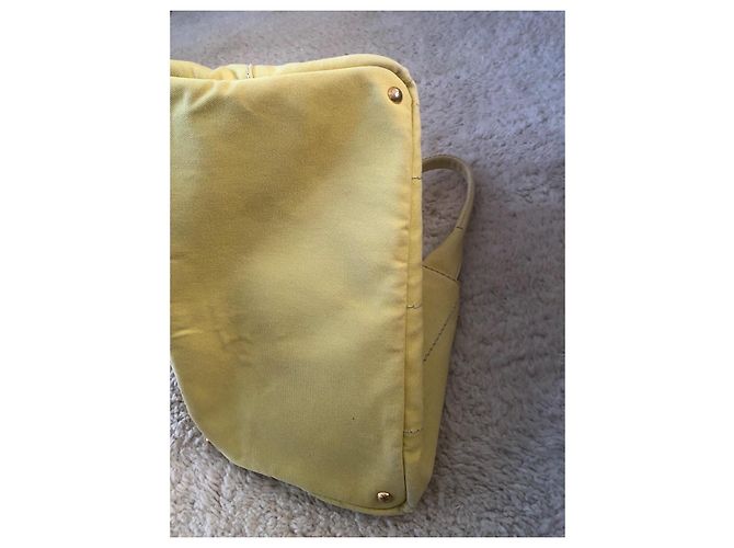 Borsa tote in denim Canapa gialla di Prada Giallo - vista 7
