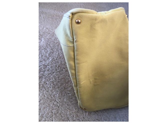 Borsa tote in denim Canapa gialla di Prada Giallo - vista 8