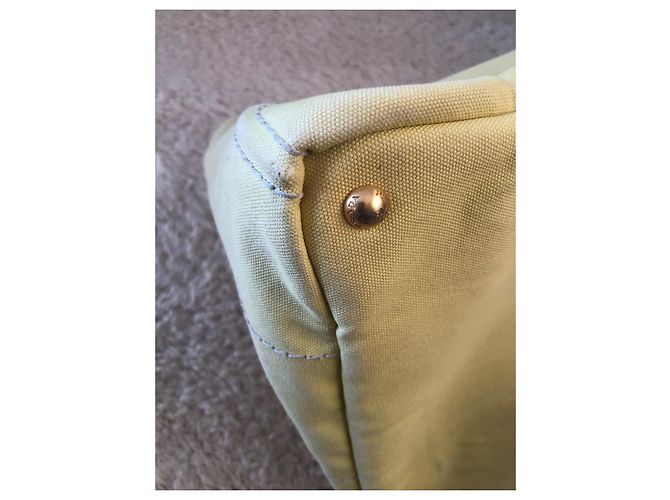 Borsa tote in denim Canapa gialla di Prada Giallo - vista 9