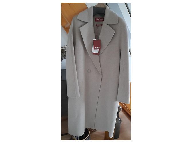 Abrigo Max Mara Studio de Cachemira y Lino Beige Rosado - vista 3