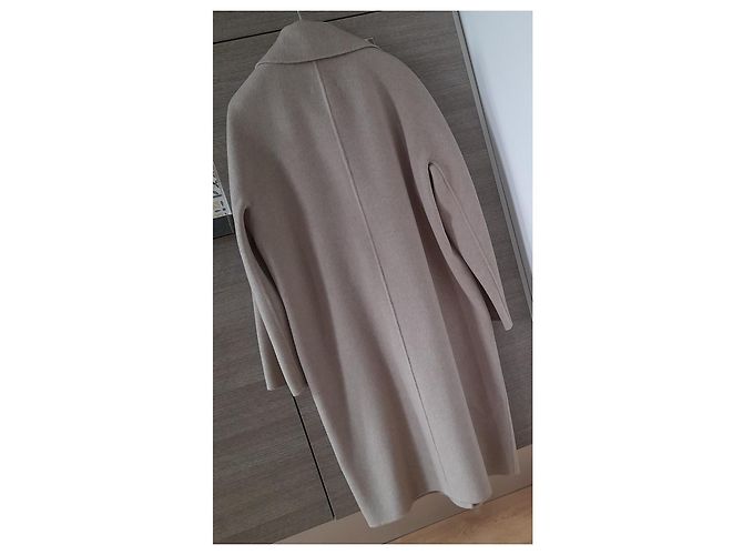 Abrigo Max Mara Studio de Cachemira y Lino Beige Rosado - vista 5