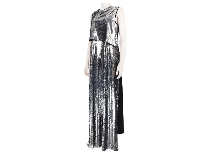 Stella Mc Cartney Stella McCartney Sequin Front Double-Layer Dress Black Silver hardware - view 3