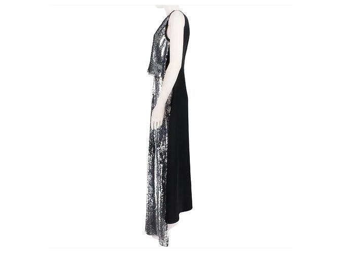 Stella Mc Cartney Stella McCartney Sequin Front Double-Layer Dress Black Silver hardware - view 4