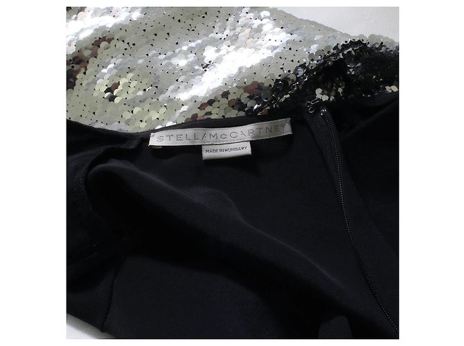 Stella Mc Cartney Stella McCartney Sequin Front Double-Layer Dress Black Silver hardware - view 8