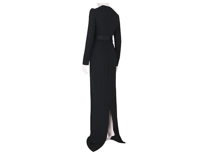 Stella Mc Cartney Schwarzes Mitternachtsblaues langes Kleid mit Gürtel von Stella McCartney - Ansicht 3
