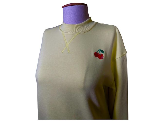 Sportmax Cherry Cropped Sweatshirt Gelb Baumwolle M - Ansicht 2