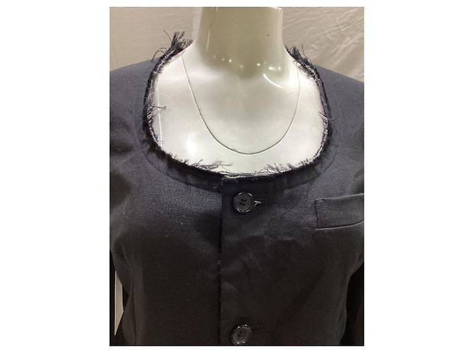 Comme Des Garcons Fransige Jacke Comme des Garçons aus schwarzer Wolle - Ansicht 10