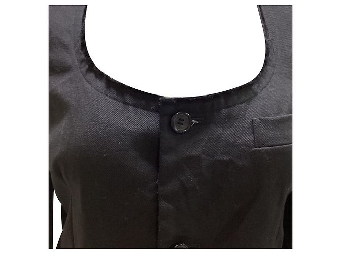 Comme Des Garcons Fransige Jacke Comme des Garçons aus schwarzer Wolle - Ansicht 4