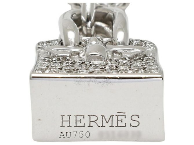 Hermès Collana Amuleto Hermes Birkin K18WG in Oro Bianco - vista 5