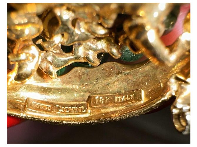 Autre Marque Spilla Topo Giovane in Oro 18K con Smeraldi e Diamanti Verde - vista 3