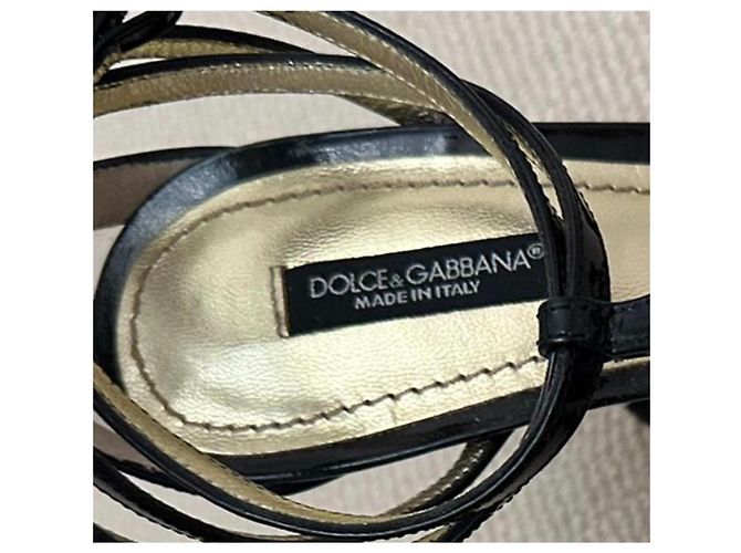 Sandali con tacco Dolce & Gabbana in pelle nera Nero - vista 2