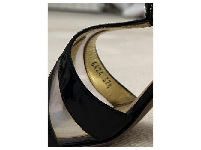 Sandali con tacco Dolce & Gabbana in pelle nera Nero - vista 3