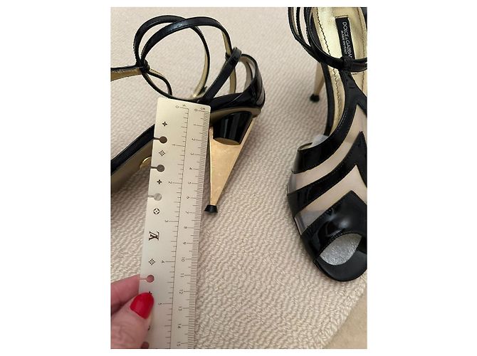 Sandali con tacco Dolce & Gabbana in pelle nera Nero - vista 4