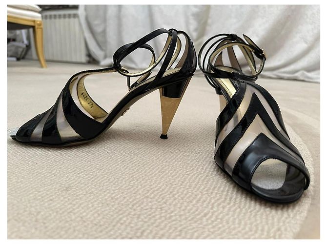 Sandali con tacco Dolce & Gabbana in pelle nera Nero - vista 7