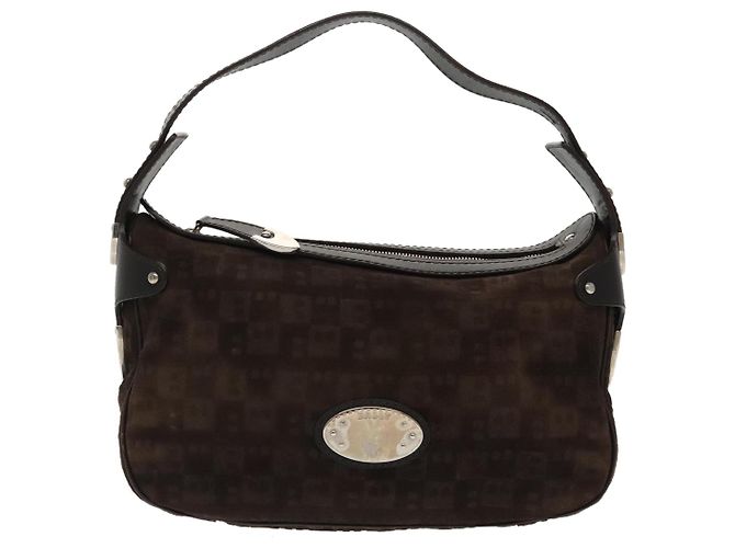 BALLY Borsa a Spalla in Pelle Scamosciata Marrone Argento Auth ti2290 - vista 13