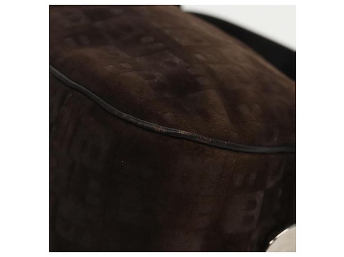 BALLY Borsa a Spalla in Pelle Scamosciata Marrone Argento Auth ti2290 - vista 15