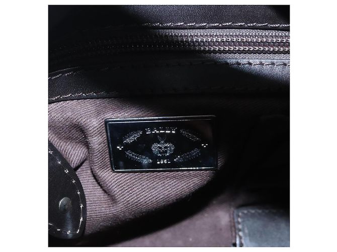 BALLY Borsa a Spalla in Pelle Scamosciata Marrone Argento Auth ti2290 - vista 18