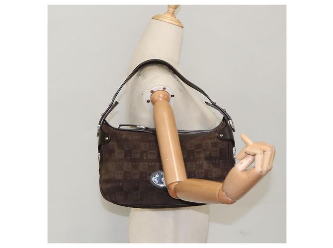 BALLY Borsa a Spalla in Pelle Scamosciata Marrone Argento Auth ti2290 - vista 22