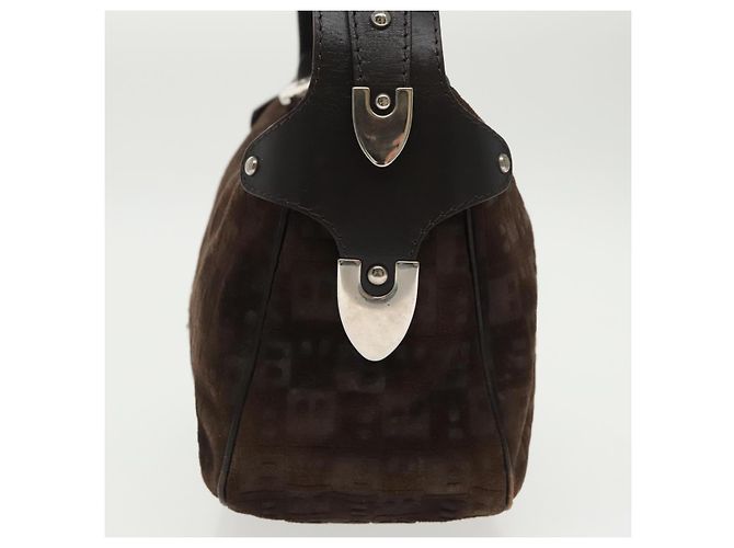 BALLY Borsa a Spalla in Pelle Scamosciata Marrone Argento Auth ti2290 - vista 3