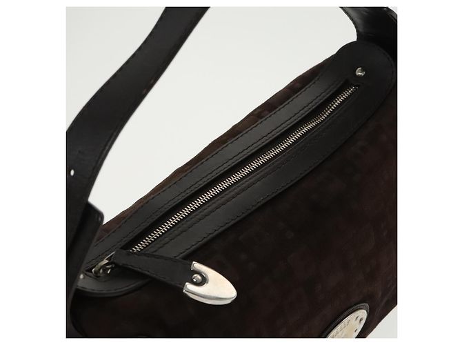 BALLY Borsa a Spalla in Pelle Scamosciata Marrone Argento Auth ti2290 - vista 6