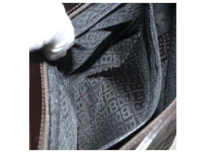 BALLY Bolso de Hombro de Cuero Nylon 5Set Negro Gris Marrón Auth ti2286 Castaño - vista 34