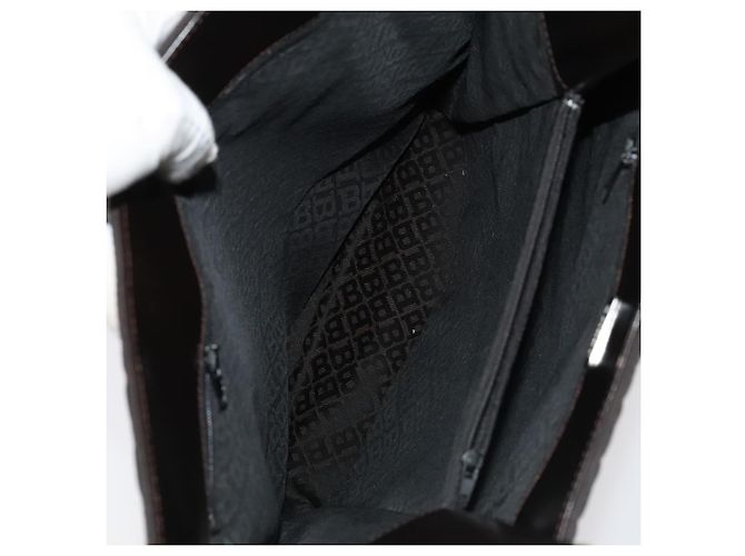 BALLY Bolso de Hombro de Cuero Nylon 5Set Negro Gris Marrón Auth ti2286 Castaño - vista 8
