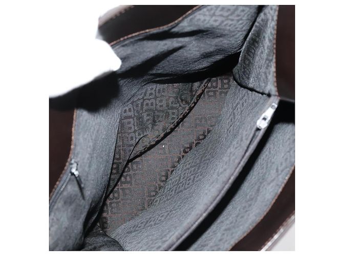 BALLY Bolso de Hombro de Cuero Nylon 5Set Negro Gris Marrón Auth ti2286 Castaño - vista 9