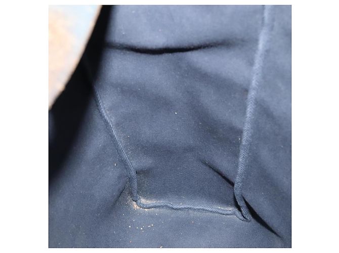 Hermès HERMES Herbag MM Borsa a Mano Tela Pelle Blu Navy Argento Auth 101293 - vista 25