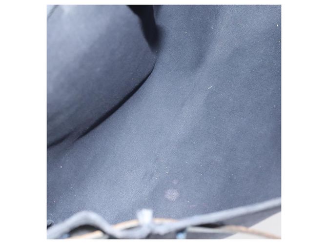 Hermès HERMES Herbag MM Borsa a Mano Tela Pelle Blu Navy Argento Auth 101293 - vista 36