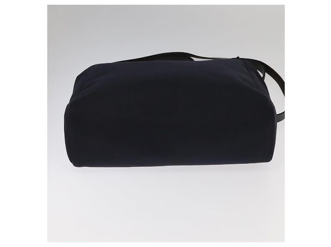 Hermès HERMES Herbag MM Borsa a Mano Tela Pelle Blu Navy Argento Auth 101293 - vista 5