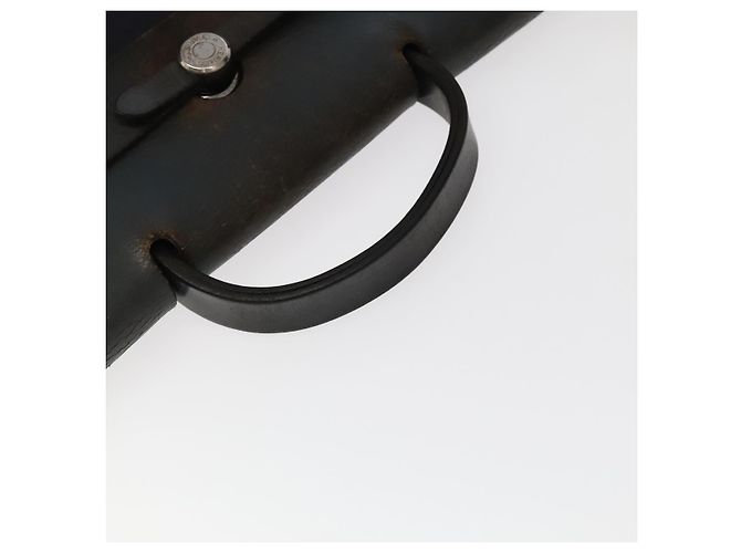 Hermès HERMES Herbag MM Borsa a Mano Tela Pelle Blu Navy Argento Auth 101293 - vista 8